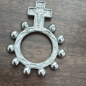 INR Silver Tone Religious Pocket Rosary